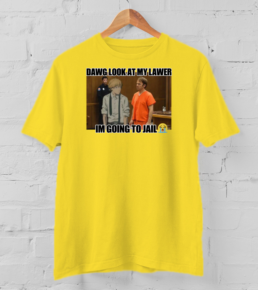 Dawg Look At My Lawer I'm Going To Jail Emoji Anime Character Courtroom T-Shirt