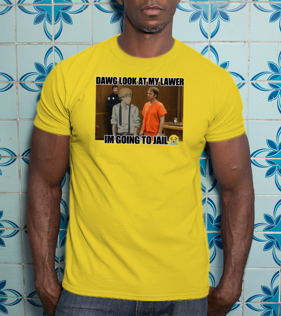 Dawg Look At My Lawer I'm Going To Jail Emoji Anime Character Courtroom T-Shirt