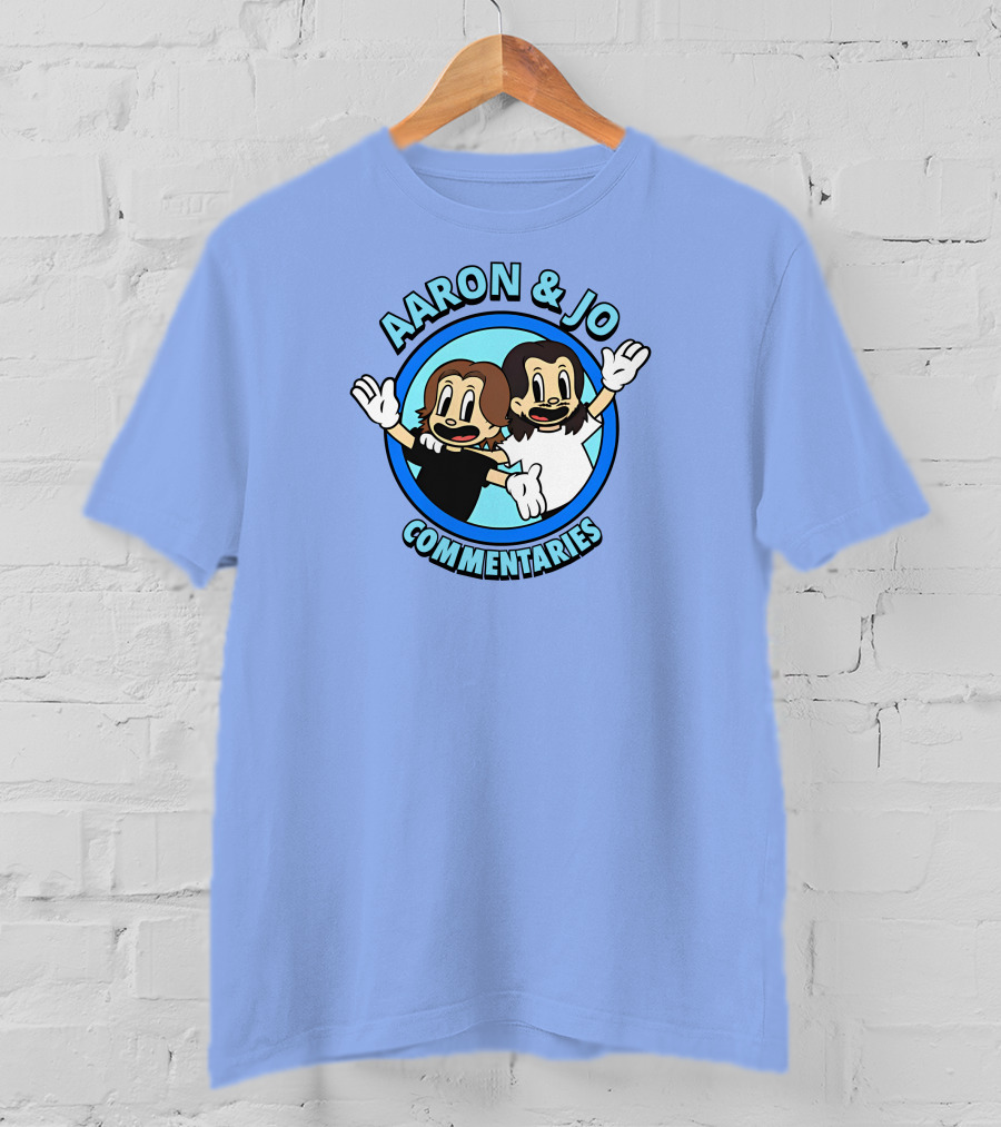 Crowdmade Aaron And Jo Commentaries Cartoon Style Blue Circle T-Shirt