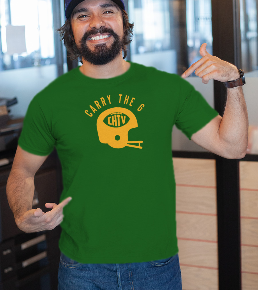 Cheeseheadtv Carry The G Football Helmet CHTV T-Shirt