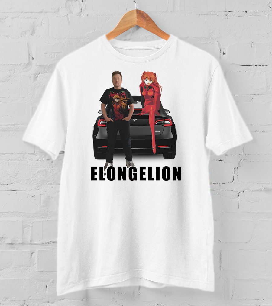 Goofyahhtees Elongelion Tesla Anime Fusion T-Shirt