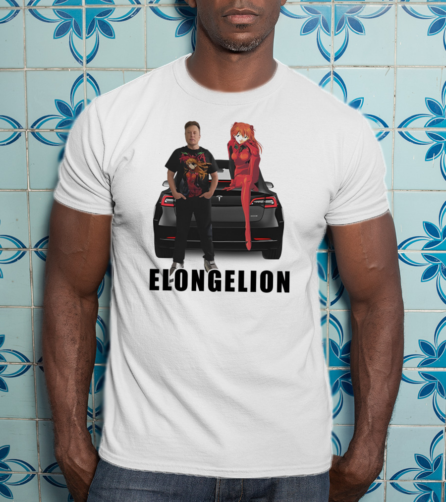 Goofyahhtees Elongelion Tesla Anime Fusion T-Shirt