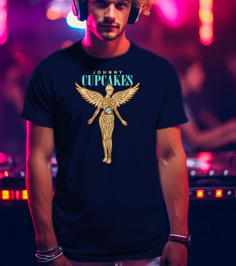 Johnny Cupcakes Winged Anatomical Figure With Cupcake Core T-Shirt