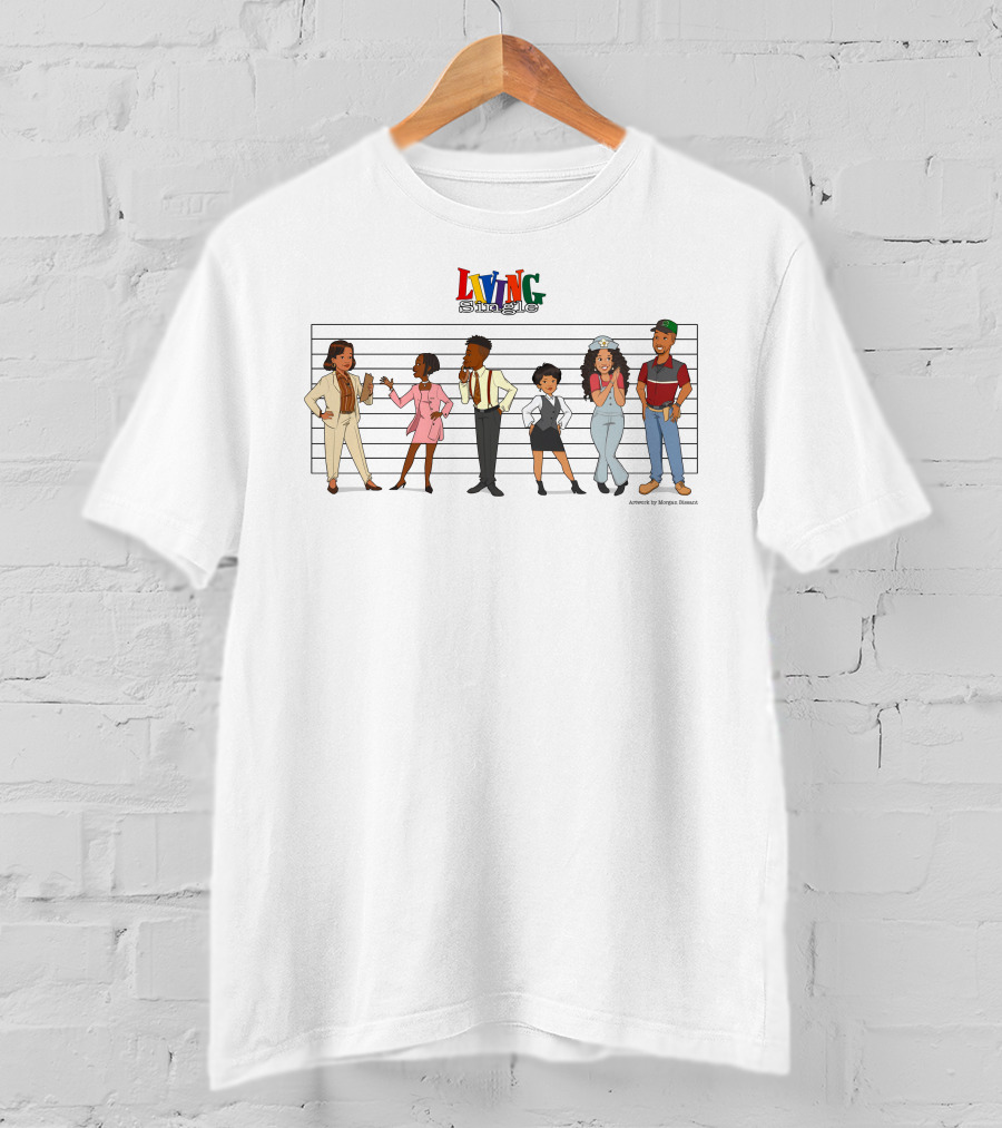 Living Single Character Lineup By Morgan Bissant T-Shirt