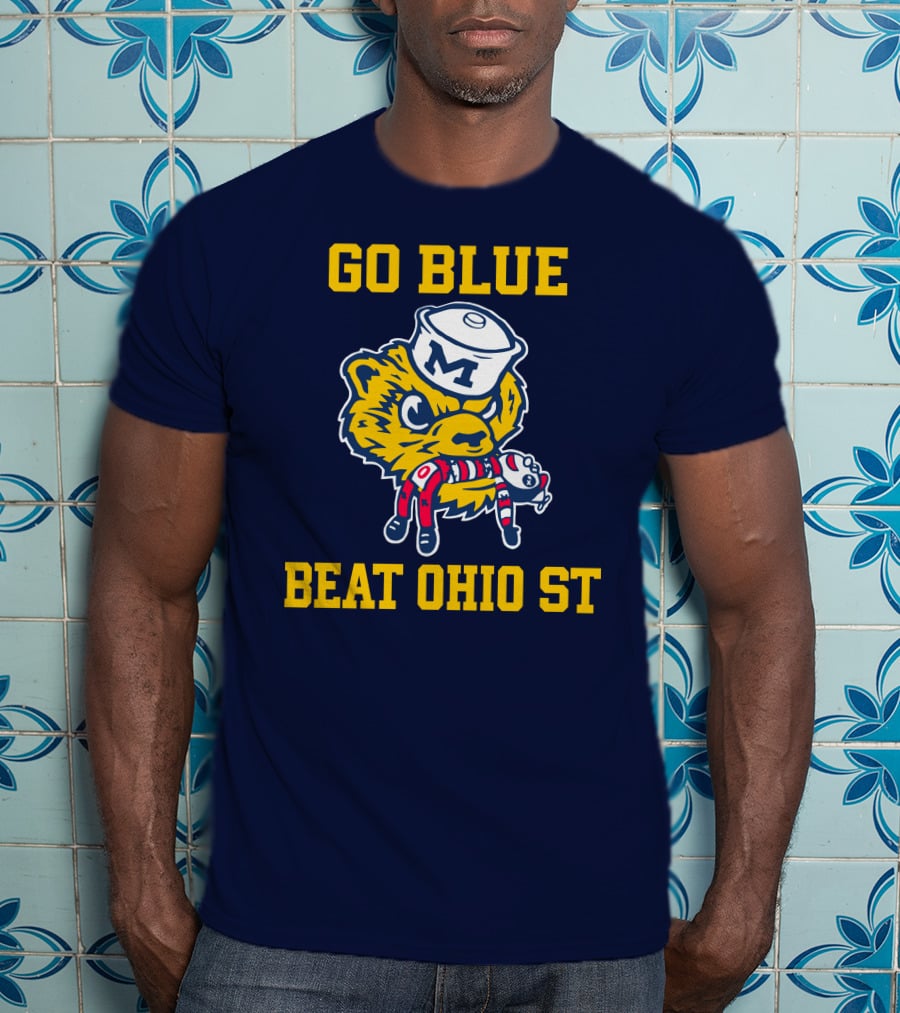 Go Blue Beat Ohio St Michigan Wolverine Victory Mascot Showdown T-Shirt