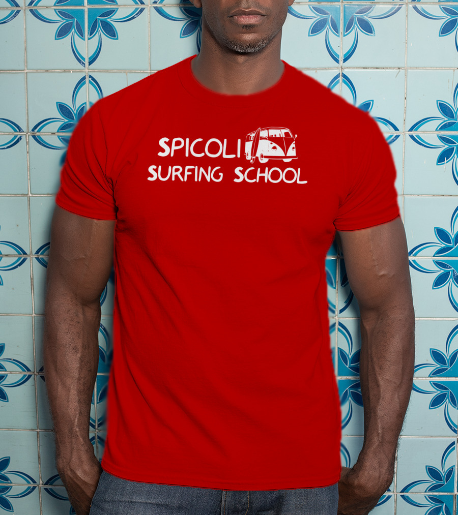 Spicoli Surfing School Super 70s Sports Vintage Van Surfboard T-Shirt