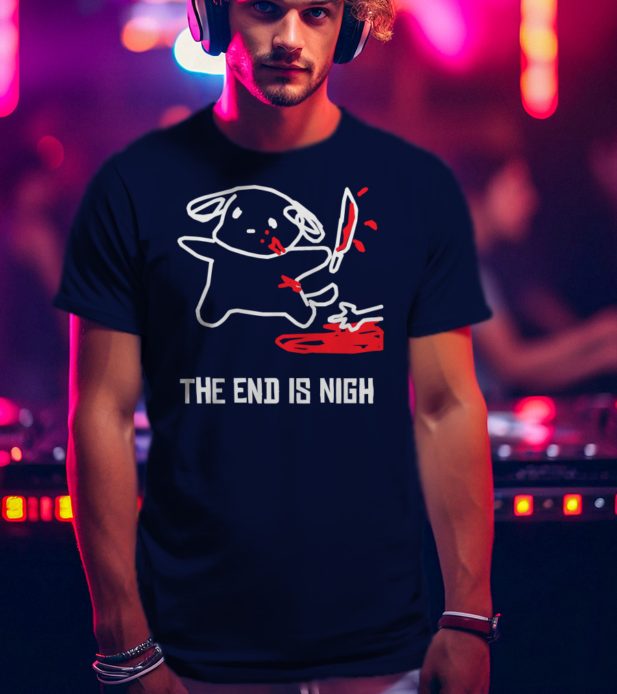 Iahfy The End Is Nigh Cute Creature With Knife And Blood T-Shirt