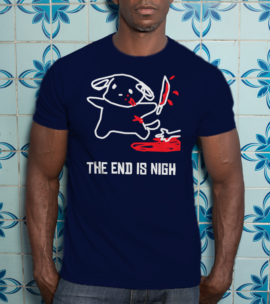 Iahfy The End Is Nigh Cute Creature With Knife And Blood T-Shirt