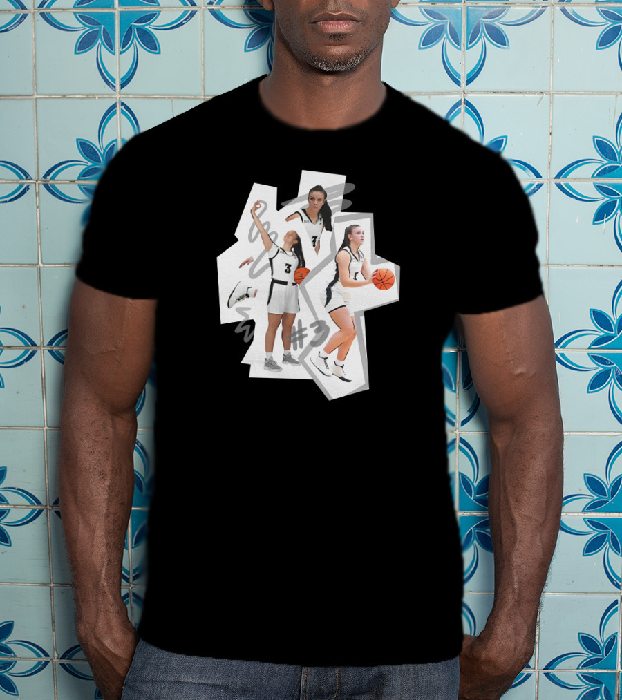 Kevin Huerter Wearing Meghan Huerter #3 Basketball Collage T-Shirt