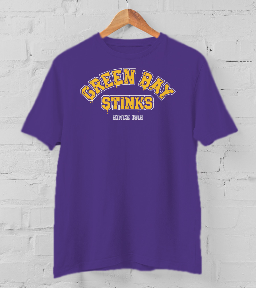 Green Bay Stinks Since 1919 John Randle Purple Yellow Football Rivalry Joke T-Shirt