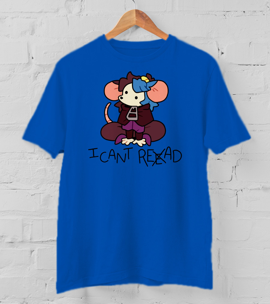 Willowmvp Merch I Can't Reead Mouse Character With Hooded Cloak T-Shirt