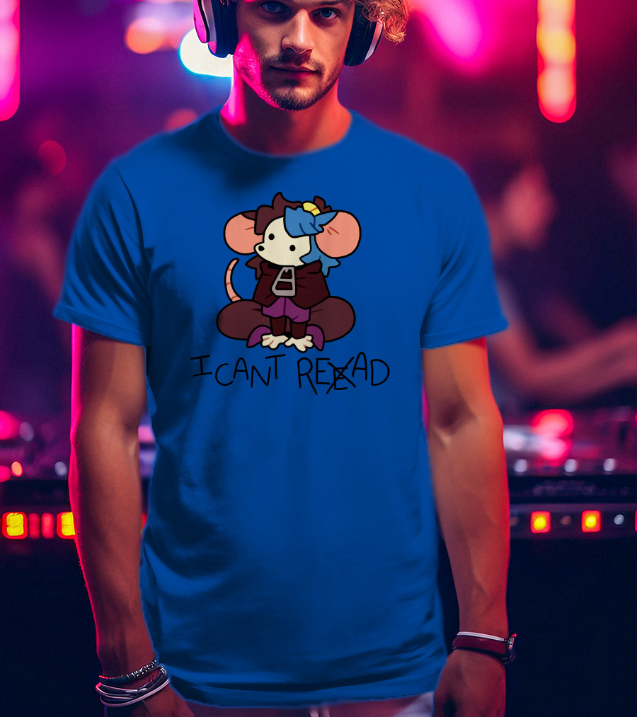 Willowmvp Merch I Can't Reead Mouse Character With Hooded Cloak T-Shirt