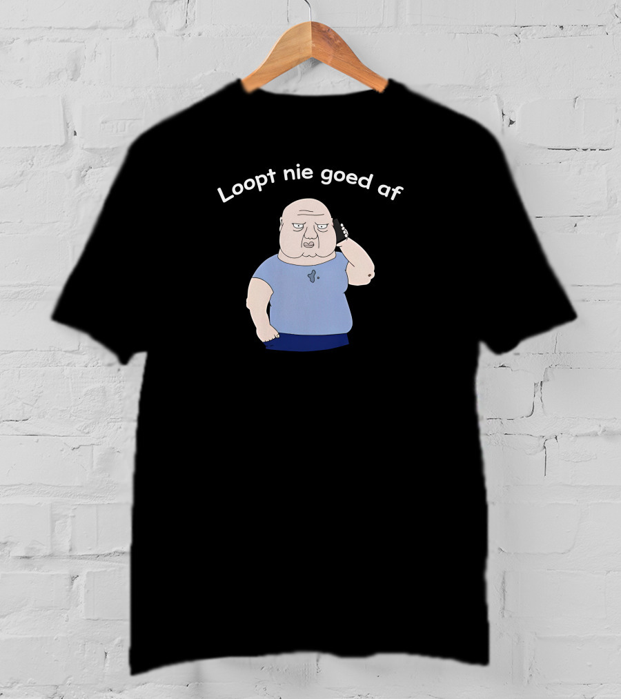 Roddelpraat Merch Loopt Nie Goed Af Character On Phone T-Shirt