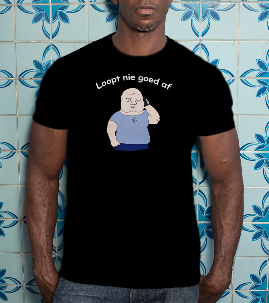Roddelpraat Merch Loopt Nie Goed Af Character On Phone T-Shirt