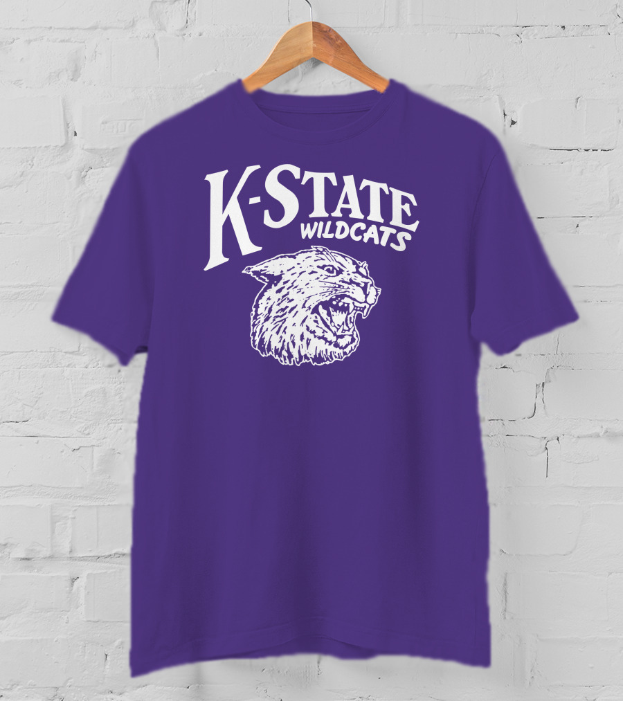 Charlie Hustle K-State Wildcats Vintage Purple Mascot T-Shirt
