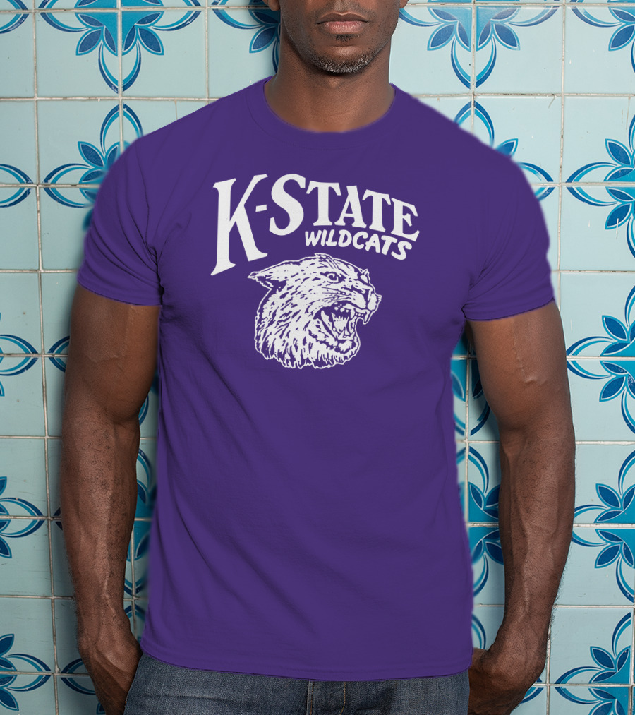 Charlie Hustle K-State Wildcats Vintage Purple Mascot T-Shirt