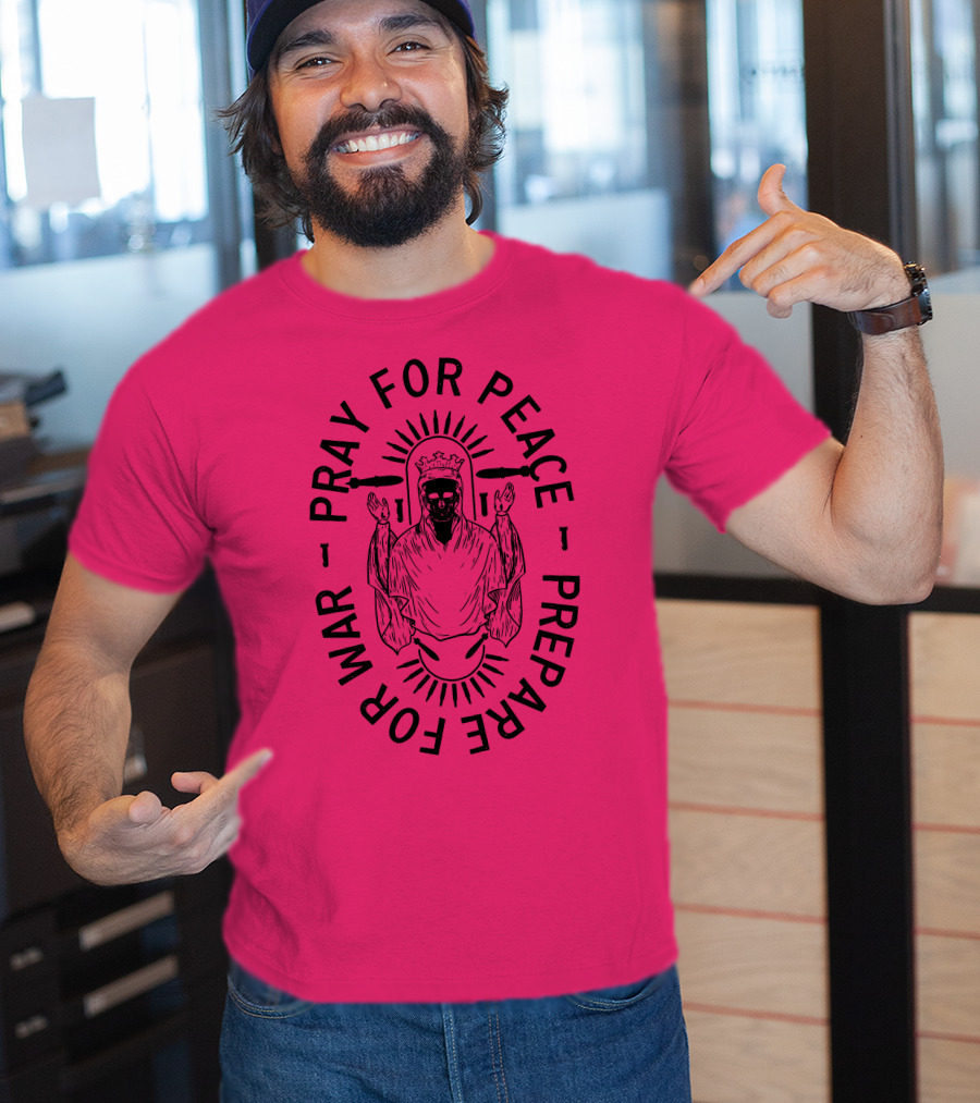 Lord Bell Pray For Peace Prepare For War Skeleton Halo T-Shirt