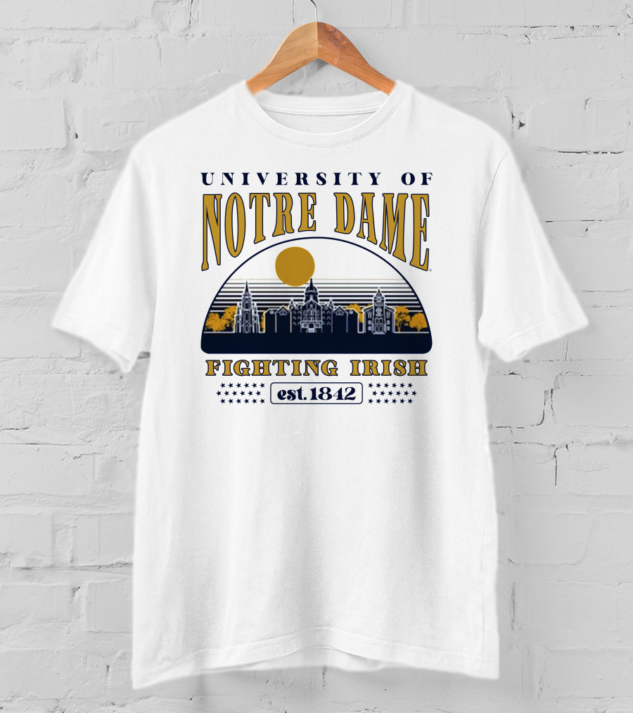 University Of Notre Dame Fighting Irish Est 1842 Classic Skyline T-Shirt