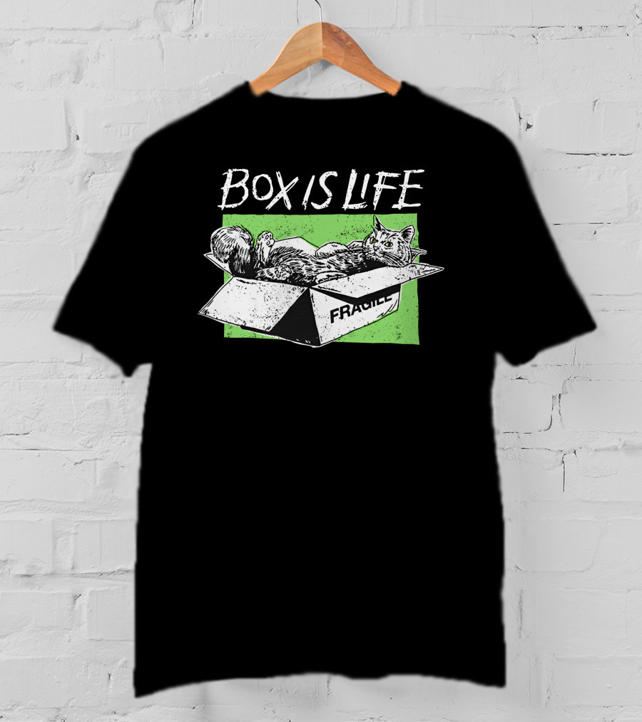 Box Is Life Fragile Cat T-Shirt