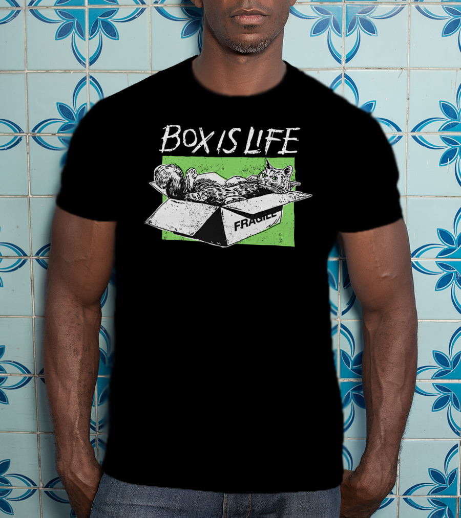 Box Is Life Fragile Cat T-Shirt