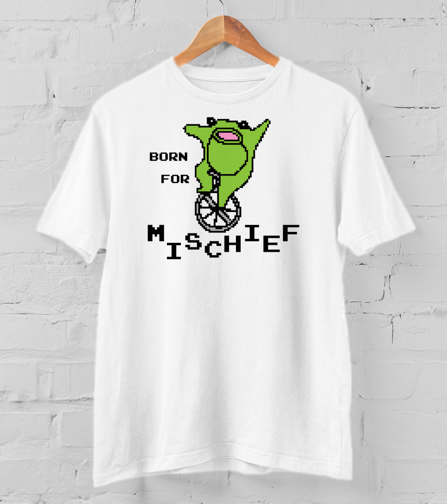 Born For Mischief Frog On Unicycle T-Shirt