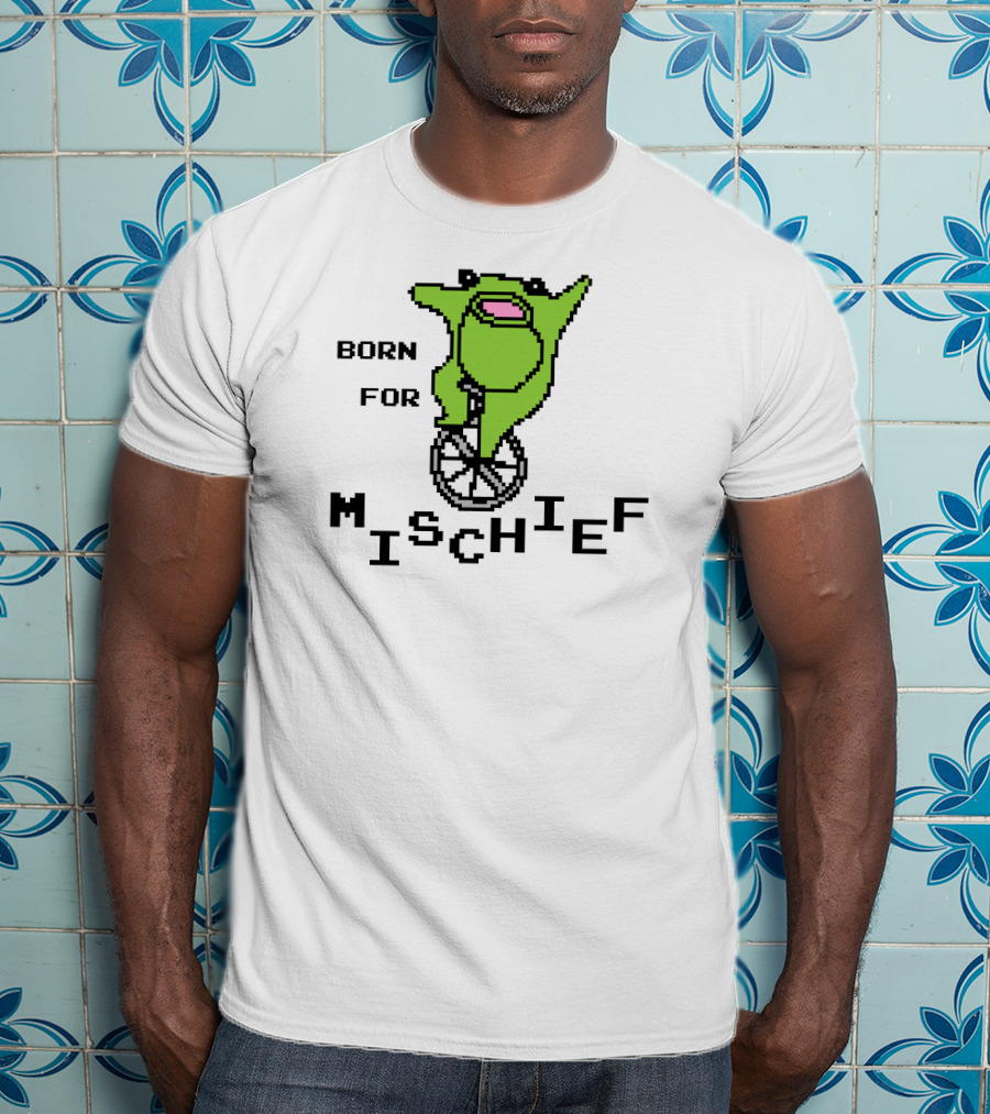 Born For Mischief Frog On Unicycle T-Shirt