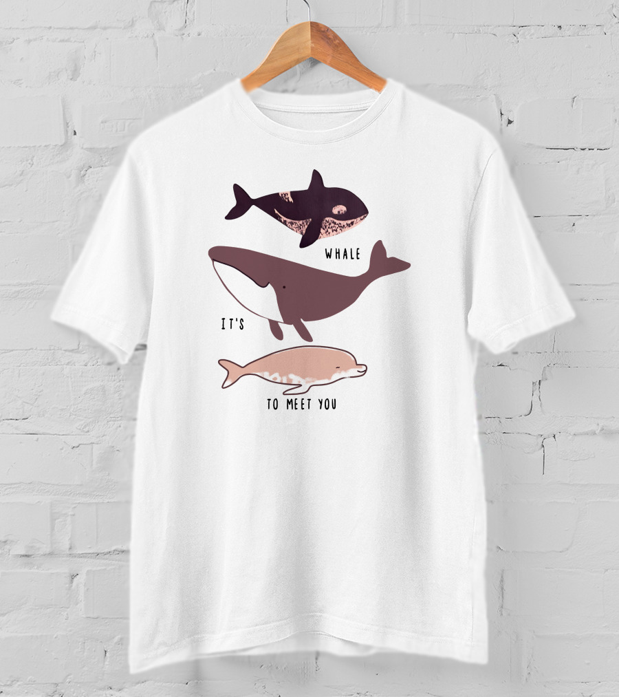 Whale It's To Meet You Playful Ocean Creatures T-Shirt