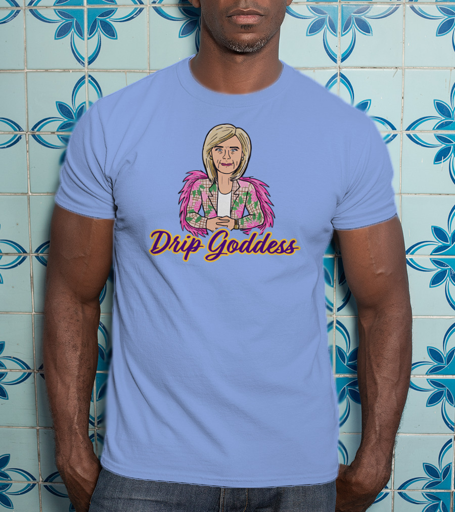 Store Drip Goddess Pink Feathered T-Shirt