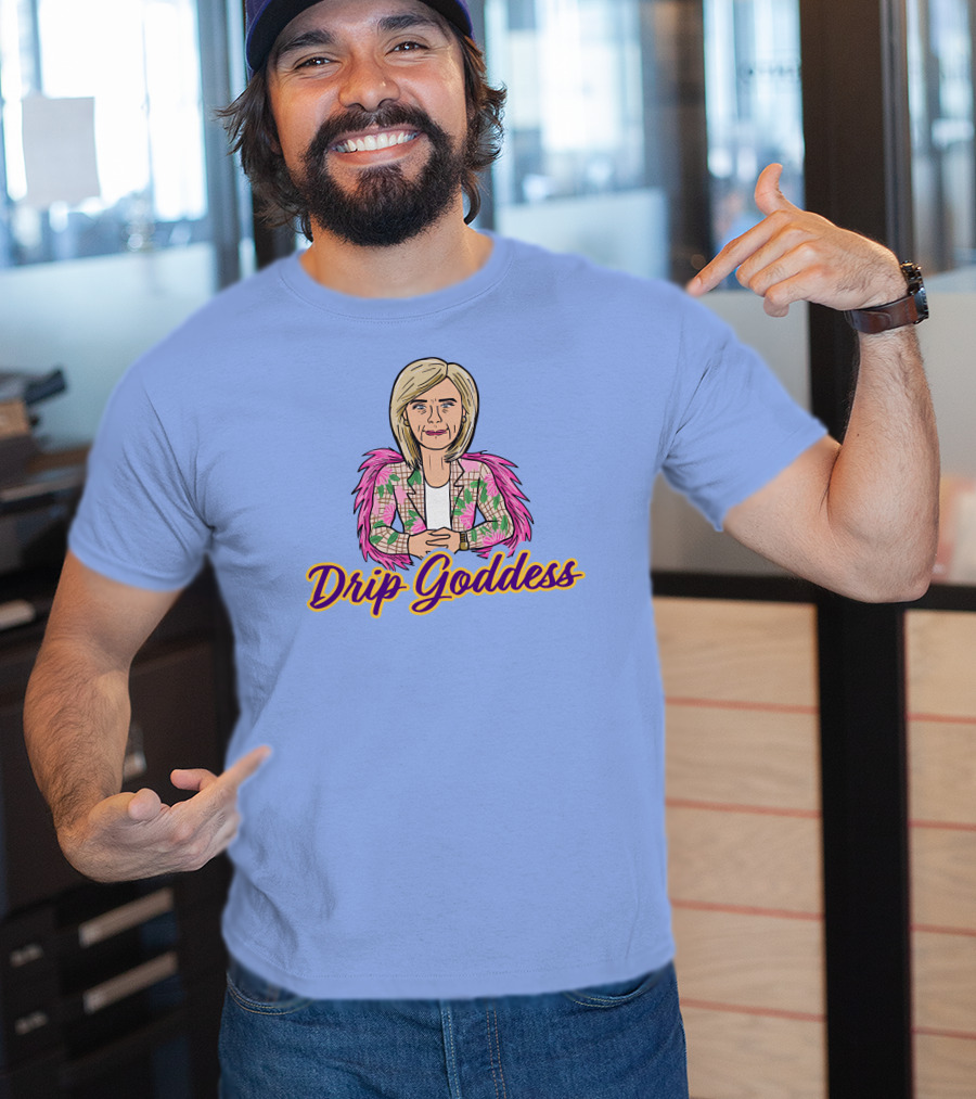 Store Drip Goddess Pink Feathered T-Shirt