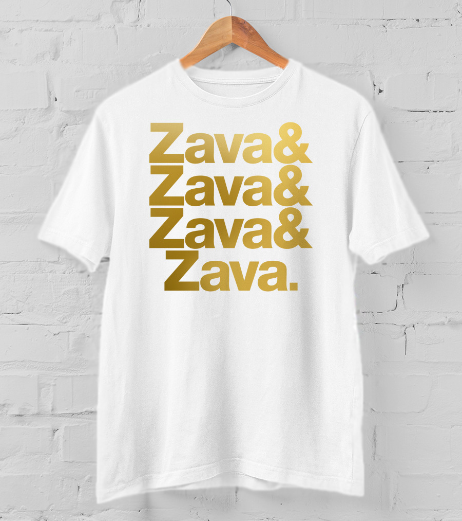 Zava Zava Zava Zava Gold Text Repetition T-Shirt
