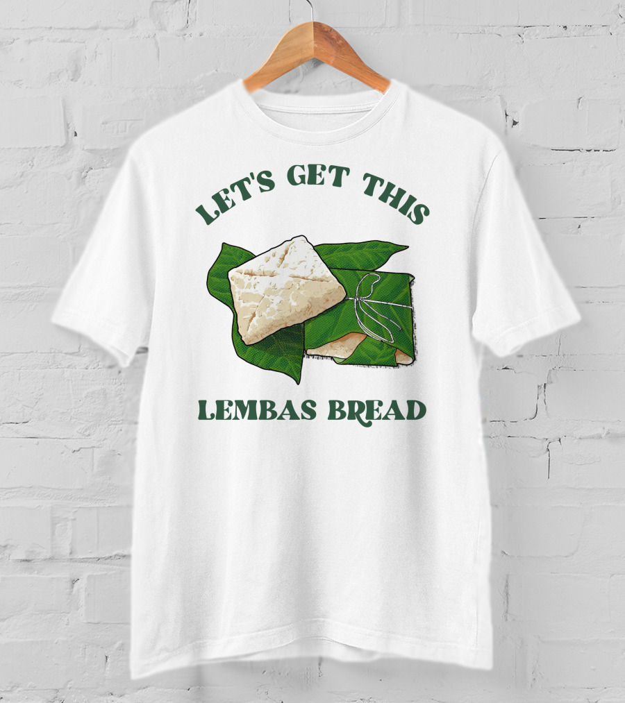 Let's Get This Lembas Bread Green Leaf Tolkien Reference T-Shirt