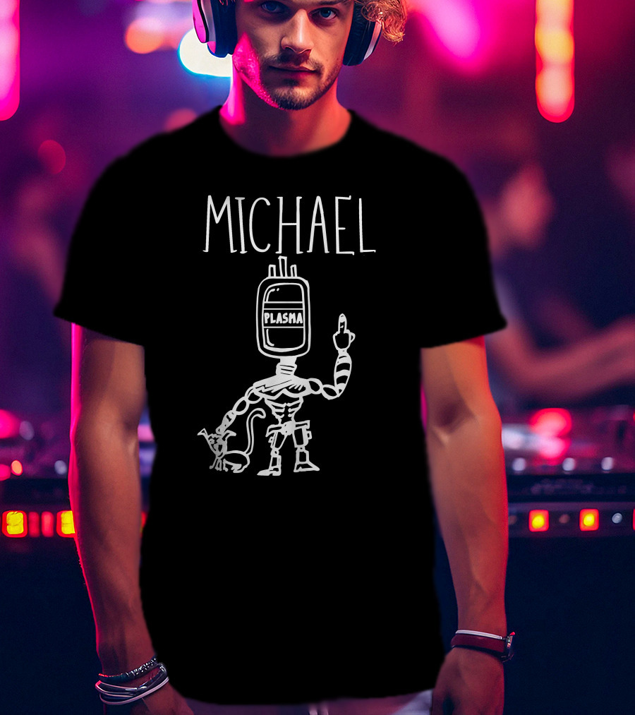 Zayn Malik Michael Plasma Robot With Cat T-Shirt