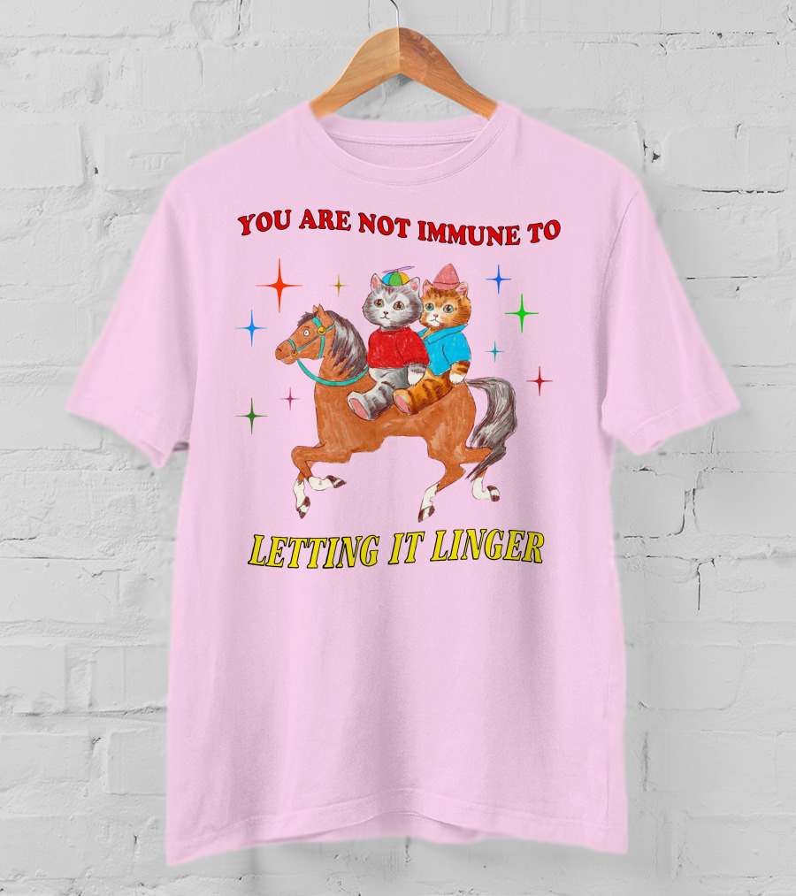 You Are Not Immune To Letting It Linger Cats On Horse With Colorful Stars T-Shirt