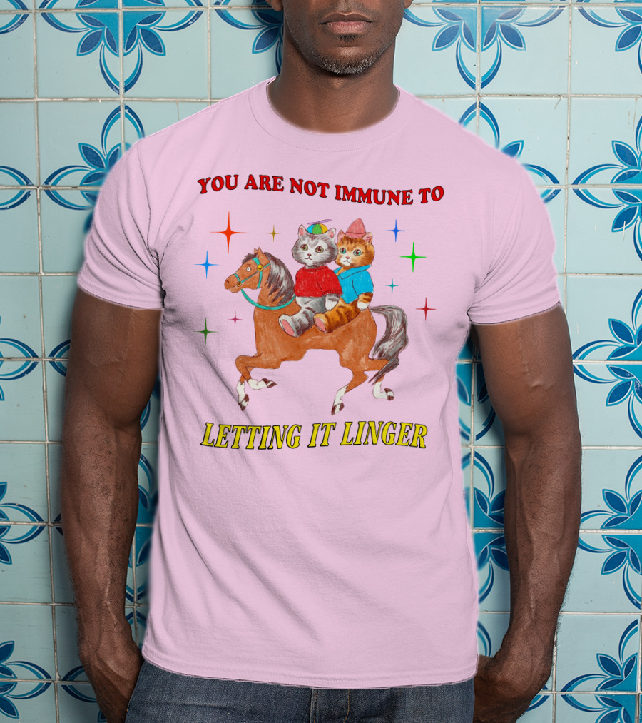 You Are Not Immune To Letting It Linger Cats On Horse With Colorful Stars T-Shirt