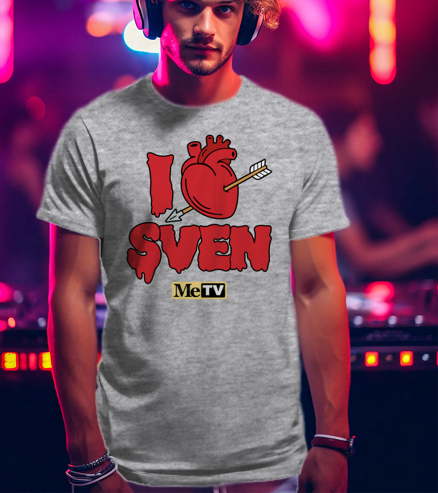 MeTV Store I Heart Sven With Anatomical Heart And Arrow T-Shirt