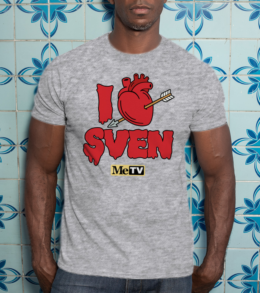 MeTV Store I Heart Sven With Anatomical Heart And Arrow T-Shirt