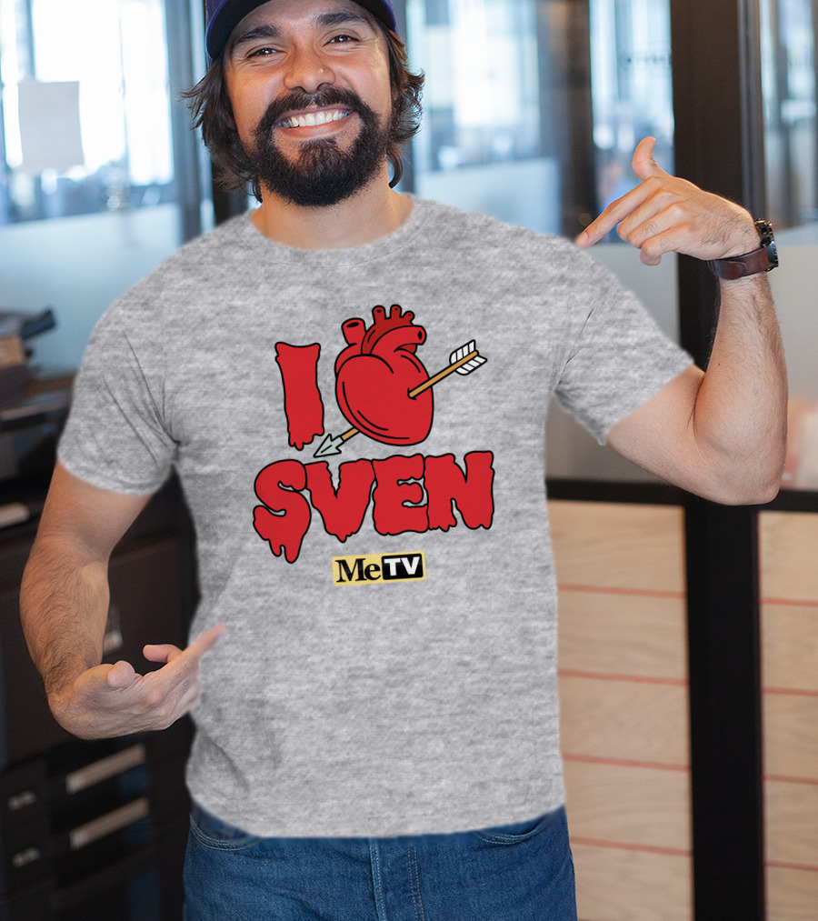 MeTV Store I Heart Sven With Anatomical Heart And Arrow T-Shirt