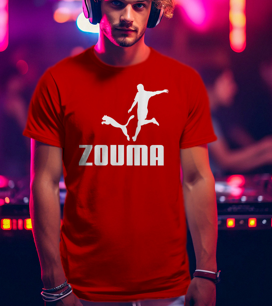 Zouma Player Silhouette With Cat Jumping T-Shirt