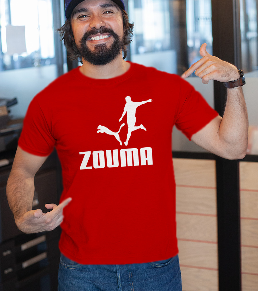 Zouma Player Silhouette With Cat Jumping T-Shirt