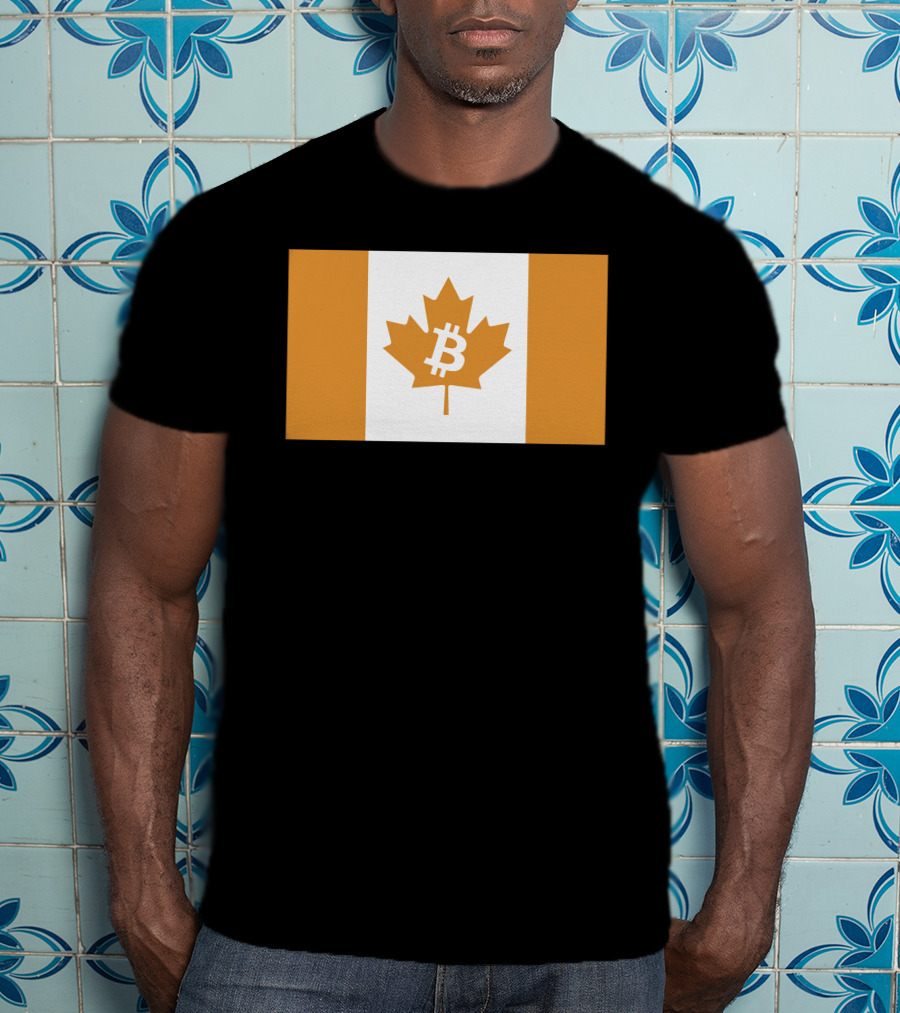 The Best Business Show Merch Bitcoin Canada Maple Leaf Orange Flag T-Shirt