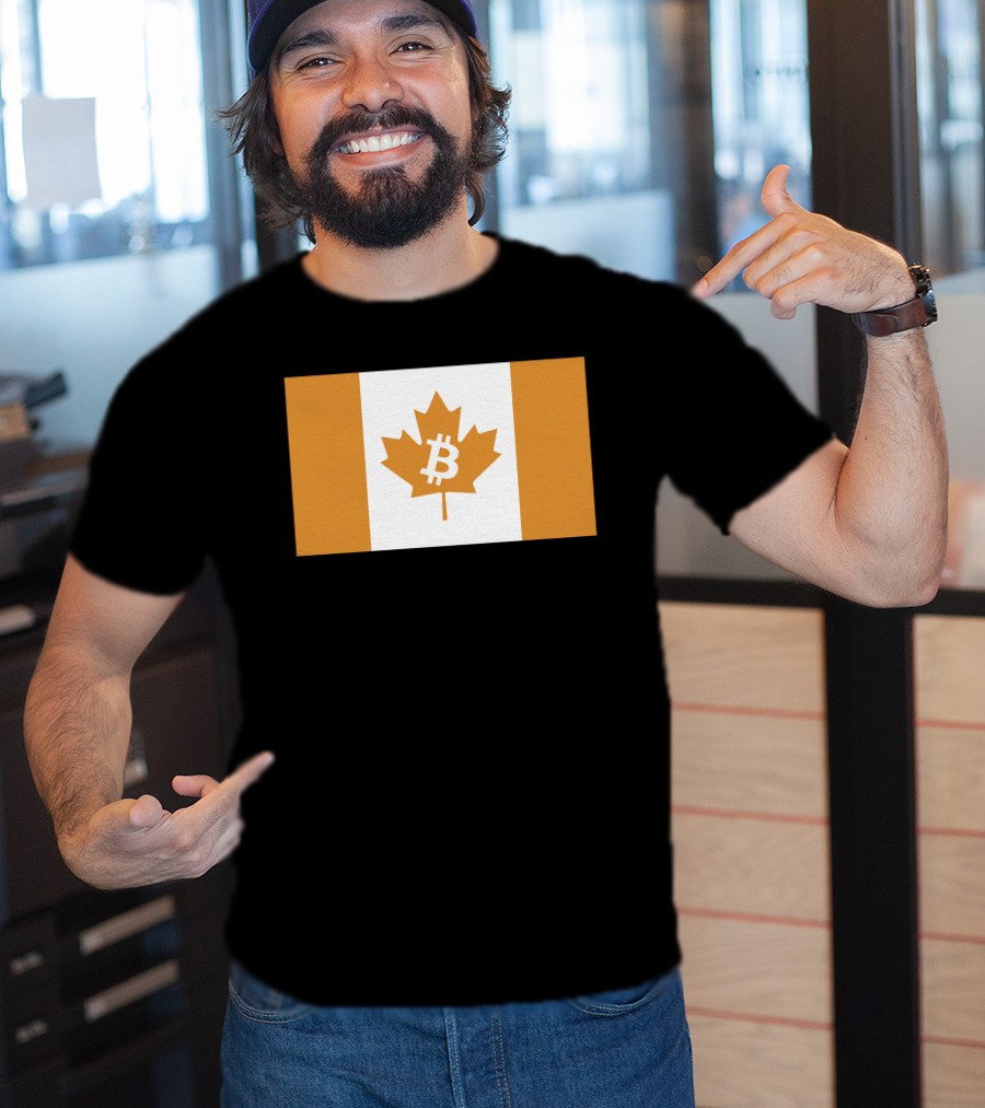 The Best Business Show Merch Bitcoin Canada Maple Leaf Orange Flag T-Shirt