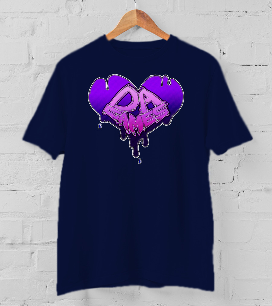 DA Games Purple Heart Valentine's Retro Gamer T-Shirt