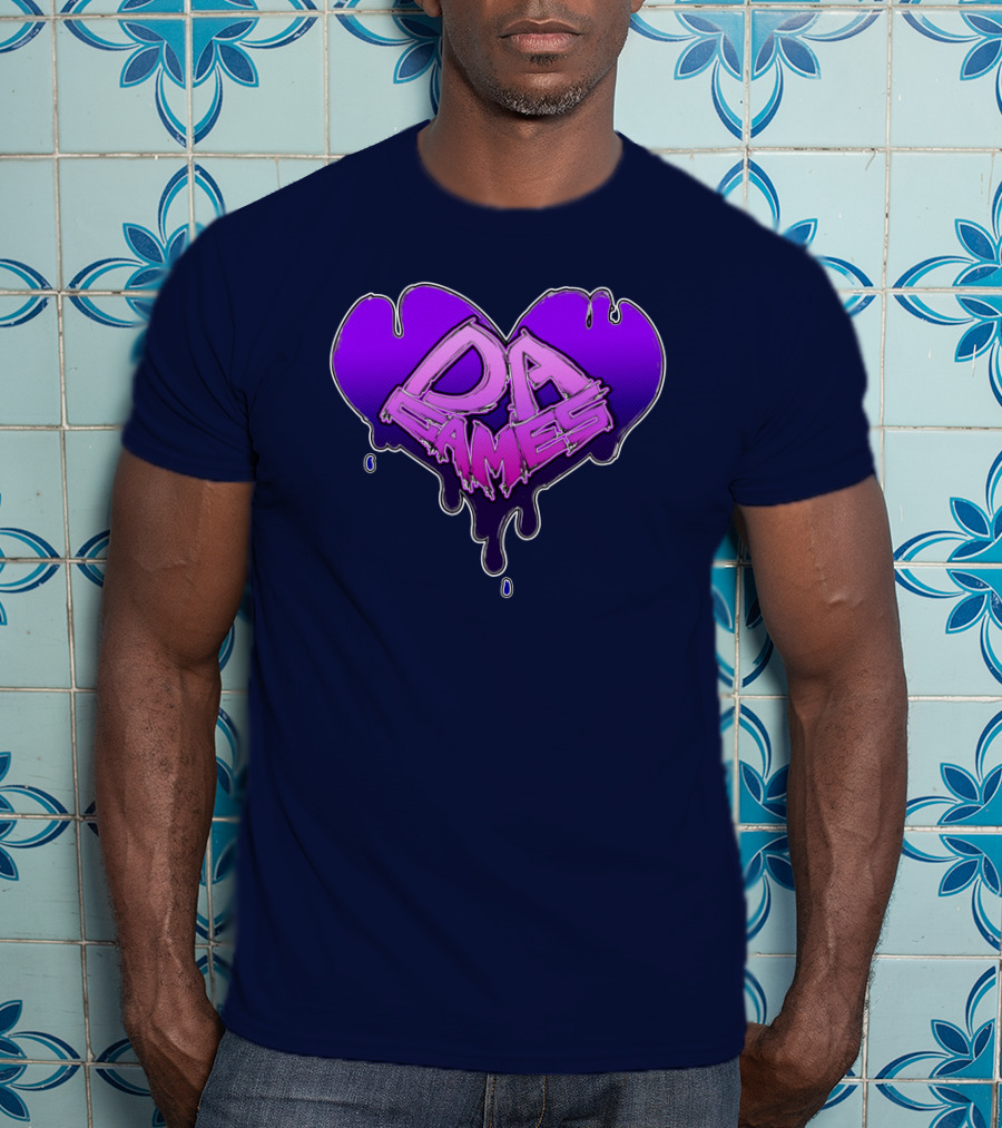 DA Games Purple Heart Valentine's Retro Gamer T-Shirt
