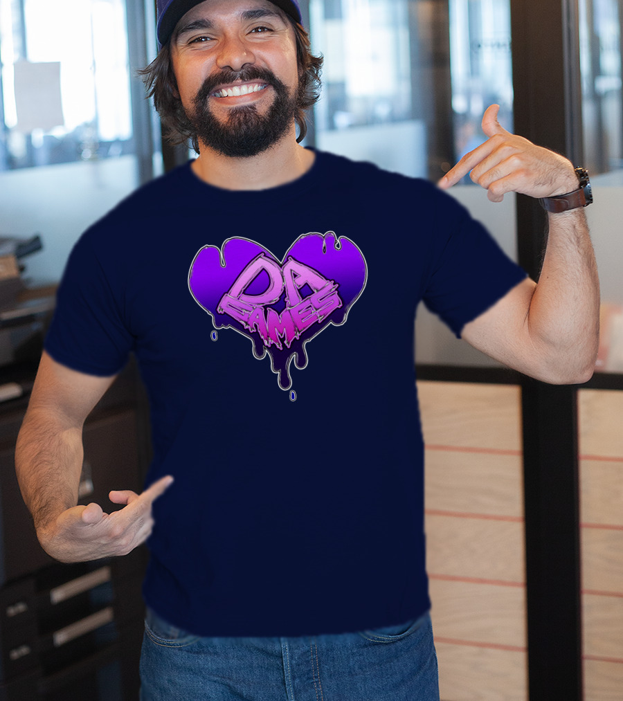DA Games Purple Heart Valentine's Retro Gamer T-Shirt