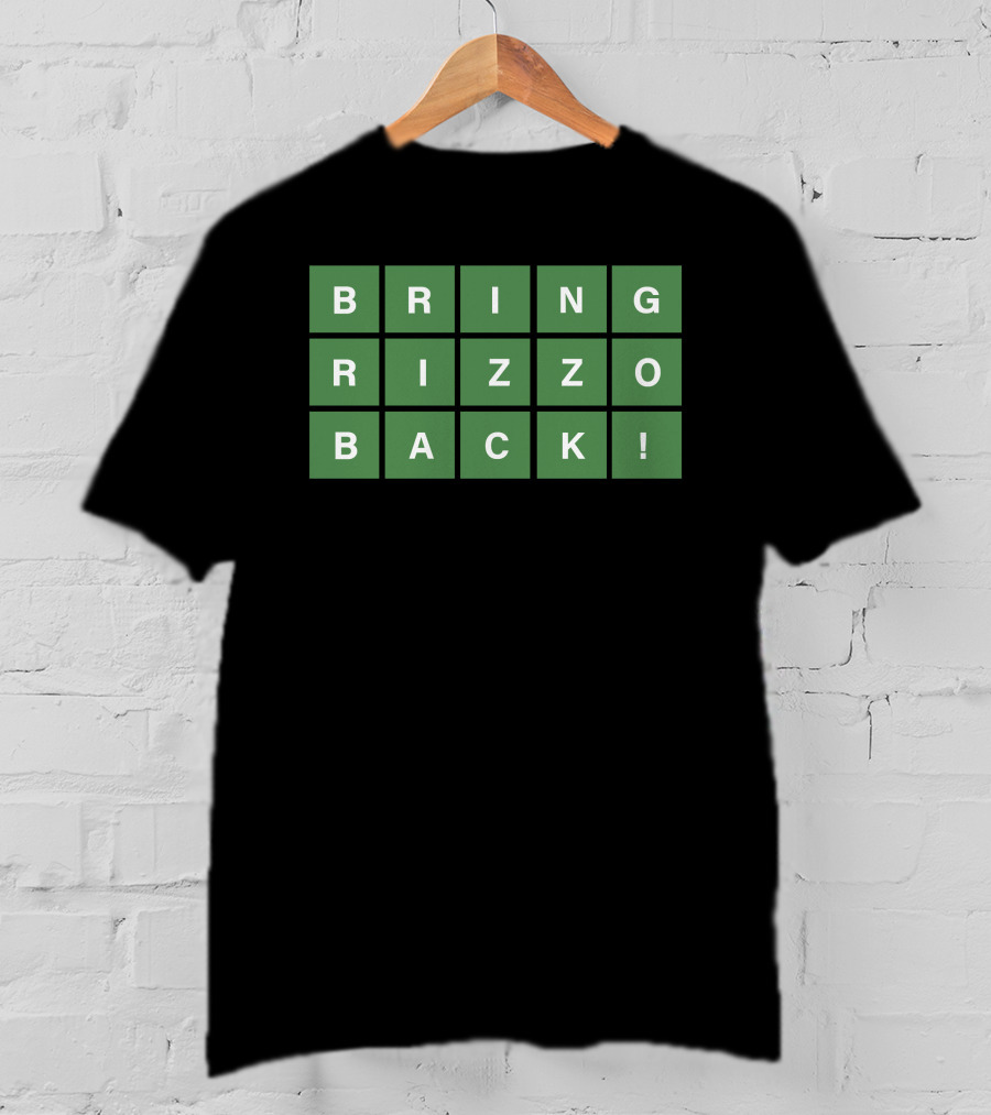 Obvious Merch Wordle Bring Rizzo Back Green Letter Tiles T-Shirt