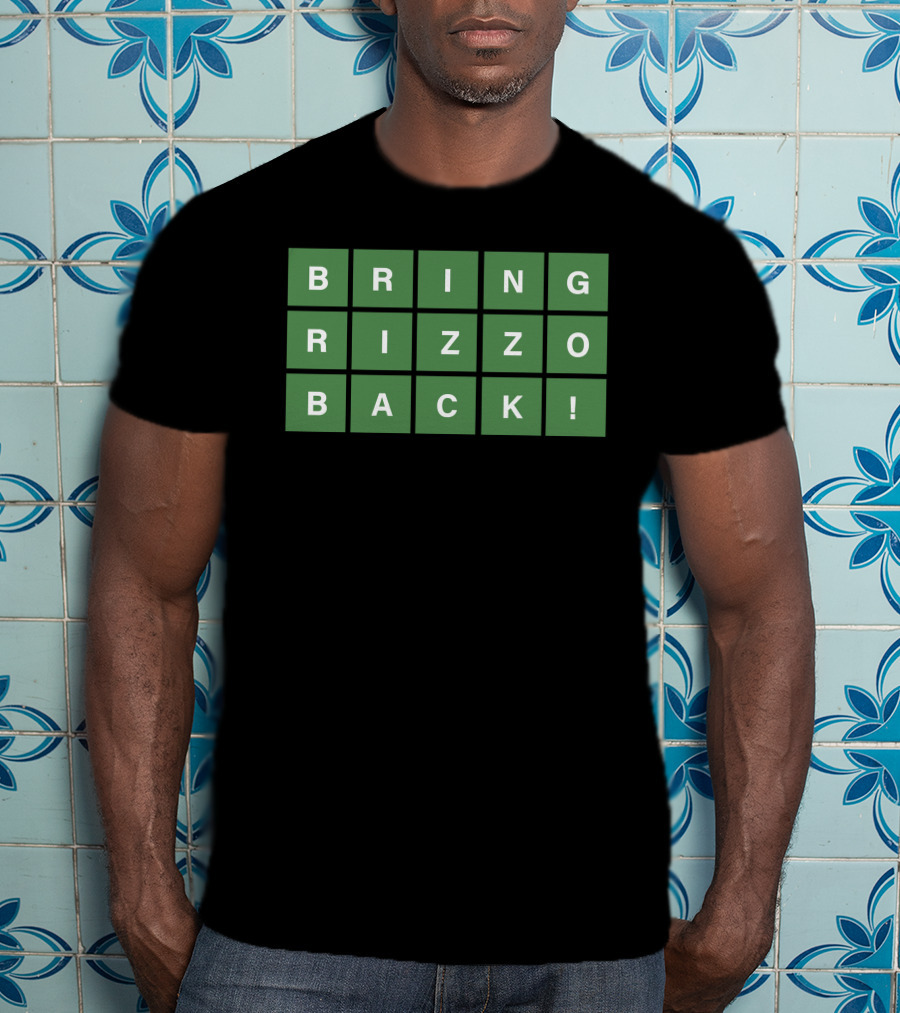 Obvious Merch Wordle Bring Rizzo Back Green Letter Tiles T-Shirt