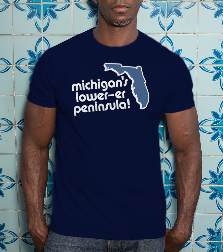 Michigan's Lower-Er Peninsula Mitten State Merch Map T-Shirt