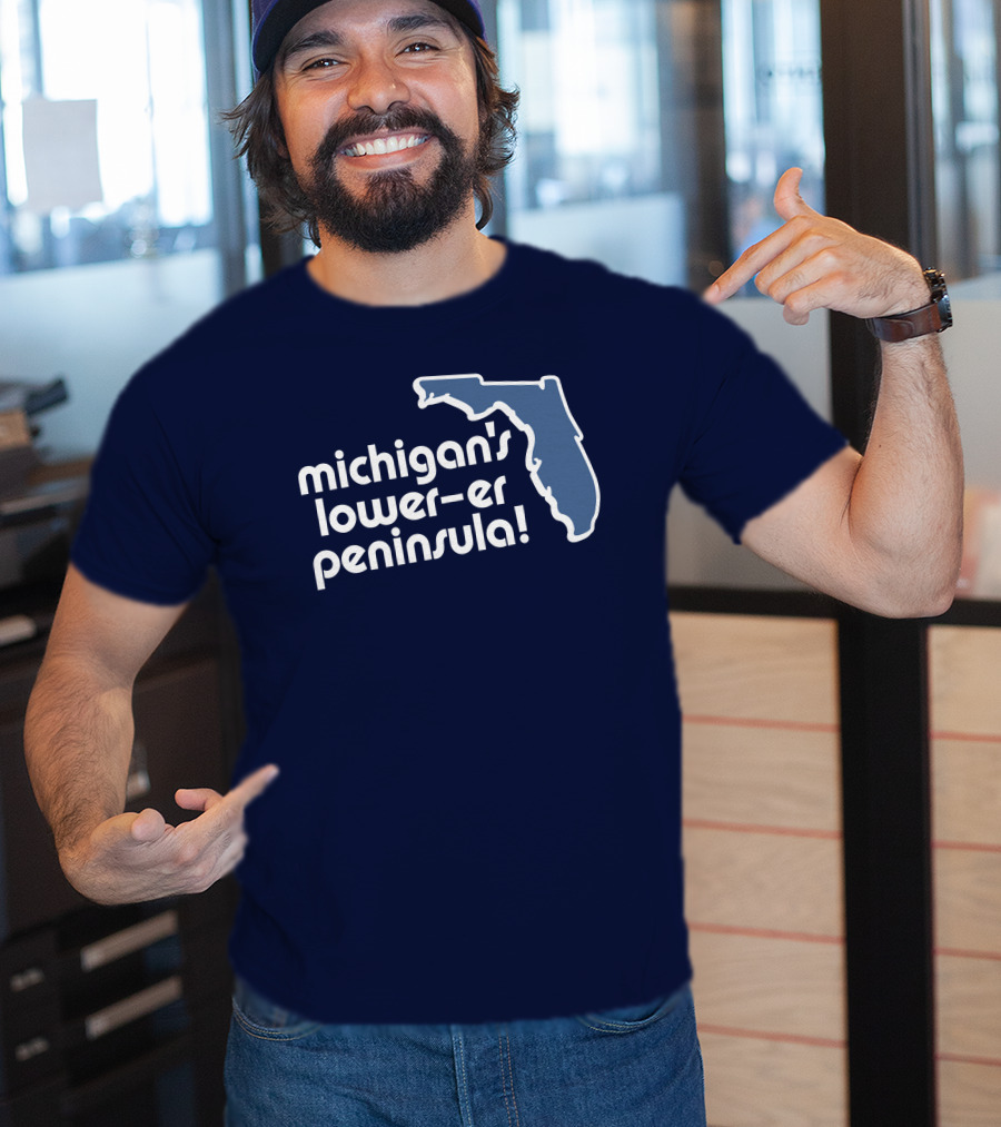 Michigan's Lower-Er Peninsula Mitten State Merch Map T-Shirt