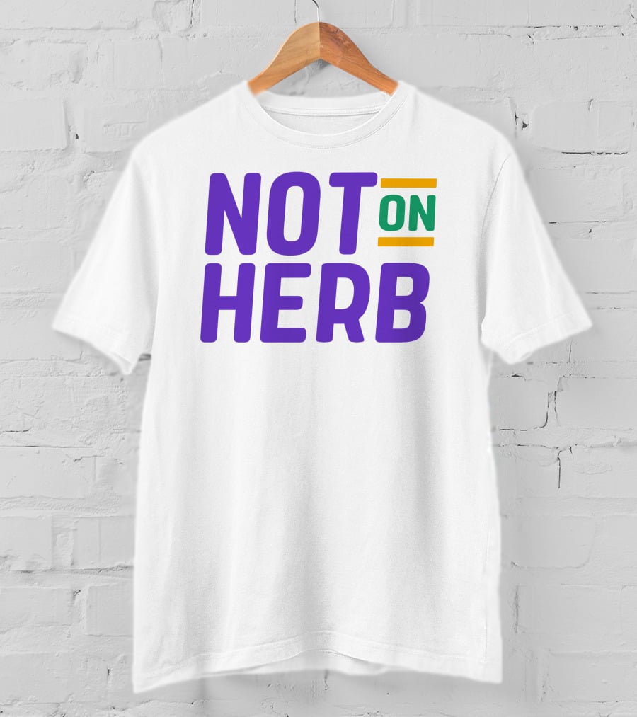 Sharief Ishaq Not On Herb Text In Purple And Green T-Shirt