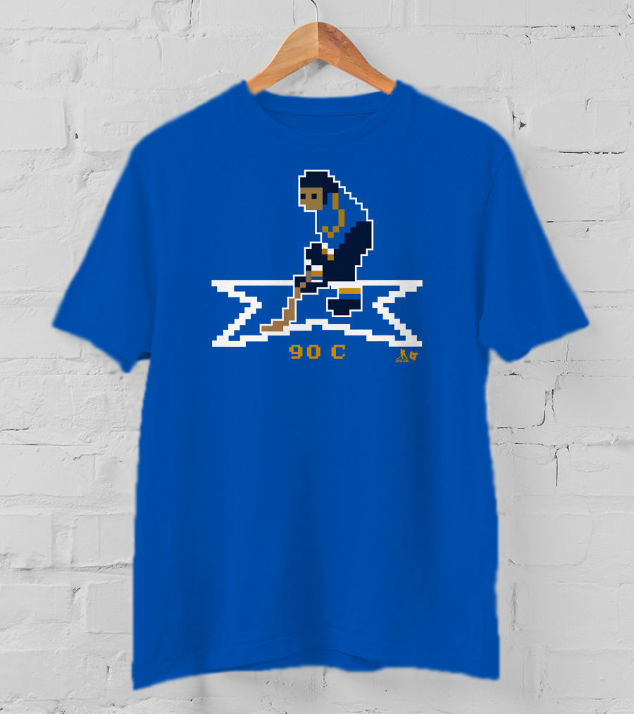 Ryan O'Reilly Pixel Art Hockey Number 90 C Blues T-Shirt